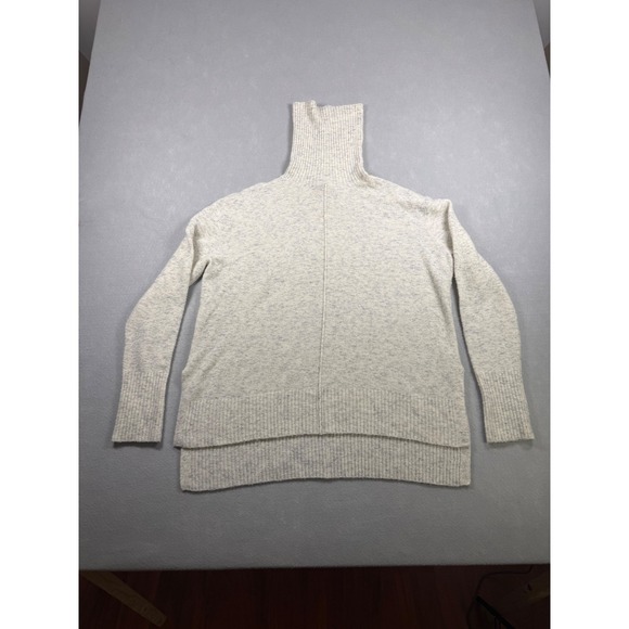 Athleta Sweaters - Athleta Womens Turtleneck Sweater Oatmeal Cream Marl High Low Hem Pullover